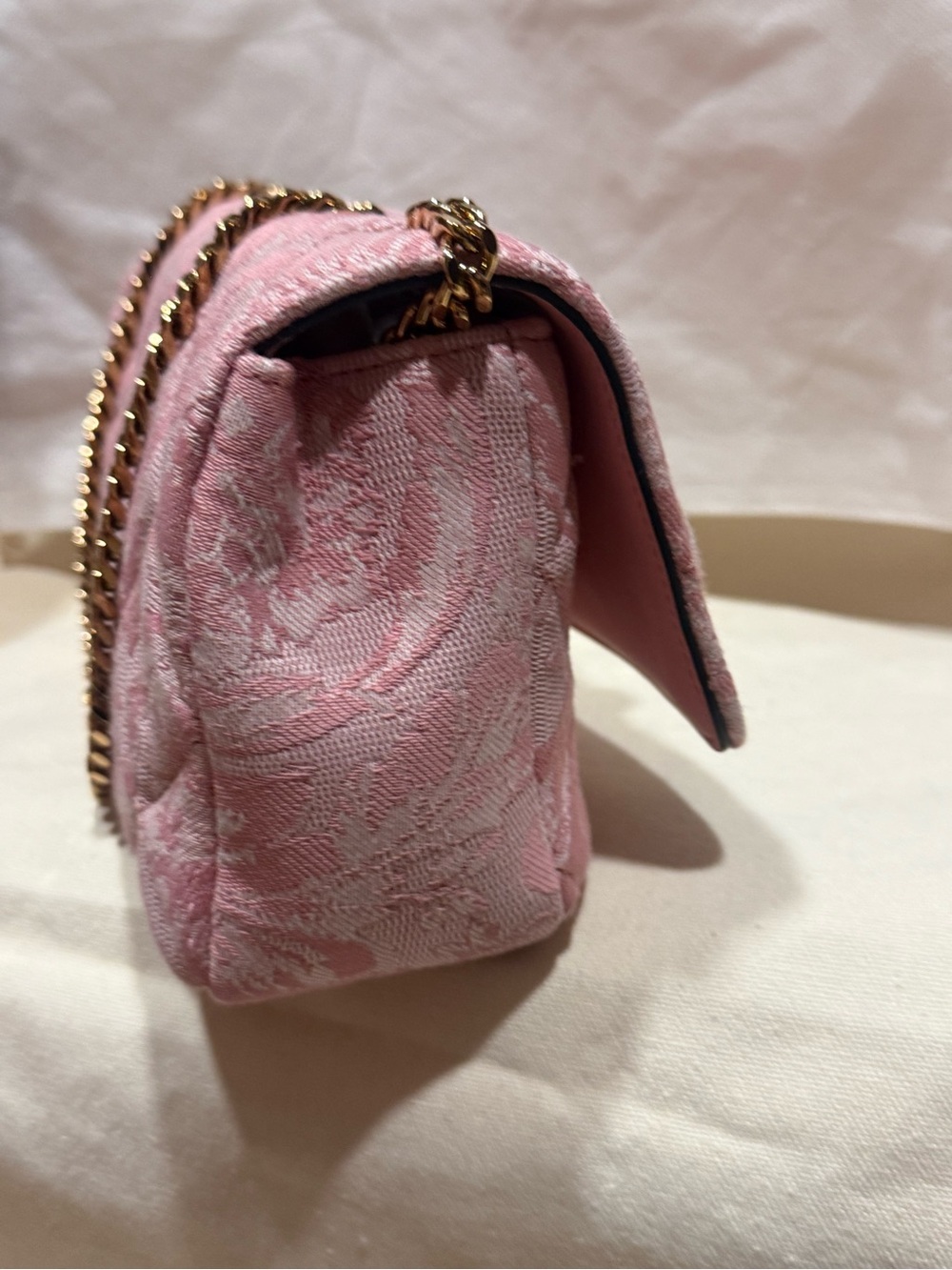 Versace Quilted Blush Pink Shoulder Bag with Gold Medusa Coin - Picture 5 of 11
